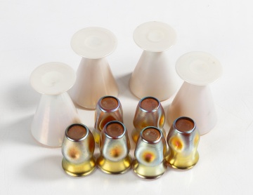 Steuben Decorated Gold Aurene Iridescent Cordials