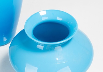 Steuben Light Blue Jade Vases