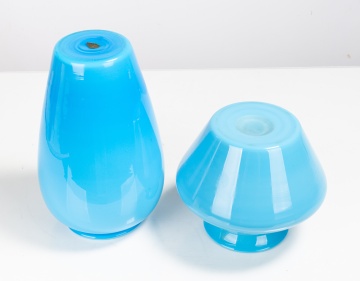 Steuben Light Blue Jade Vases