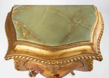 French Giltwood Vernis Martin-Style Bombe Commode