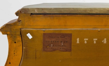 French Giltwood Vernis Martin-Style Bombe Commode