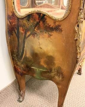French Style Giltwood Vernis Martin Vitrine