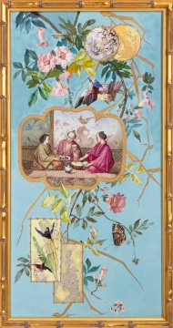 French Japanism Porcelain Plaque