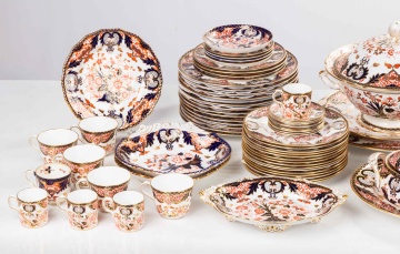 Extensive Set of Royal Crown Darby Porcelain Imari Part Dinner Service