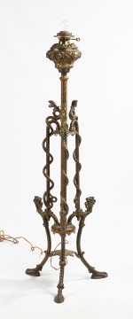 19th Century Brass Floor Lamp