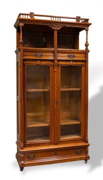 Carved Quarter-Sawn Oak Bookcase