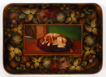 19th Century Hand-Painted Victorian Papier-Mache Tray