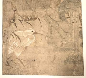 Two Chinese Scroll Paintings & Woodblock Print