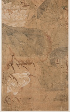 Japanese Literati, Lotus Flower Paintings & Woodblock Print