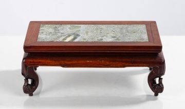 Chinese Hardwood & Soap Stone Scholar's Stand