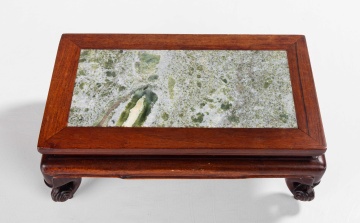 Chinese Hardwood & Soap Stone Scholar's Stand
