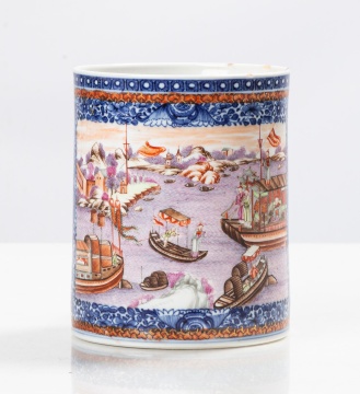 A Large Chinese Mandarin Palette Mug / Tankard