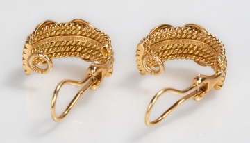 Tiffany & Co. Schlumberger 18K Gold X Rope Earrings