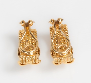 Tiffany & Co. Schlumberger 18K Gold X Rope Earrings
