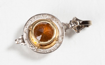 15.96 cts. Zircon, Platinum, & Diamond Pendant