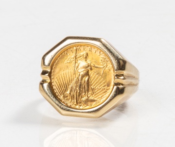 1990 US $5 Gold Coin Ring