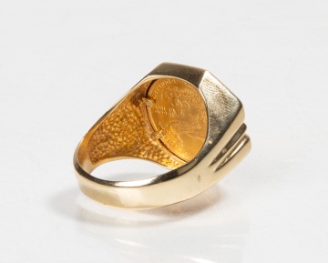 1990 US $5 Gold Coin Ring