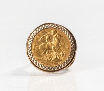 1900 British Gold Sovereign Ring