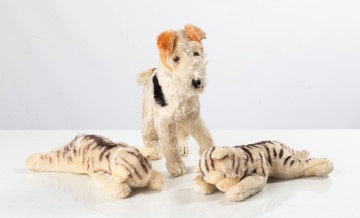 Vintage Steiff Fox Terrier Dog & Tigers