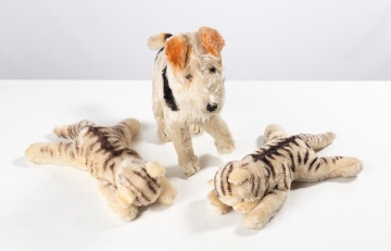 Vintage Steiff Fox Terrier Dog & Tigers