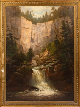 William Ongley (American/British, 1836-1890) Landscape with Falls