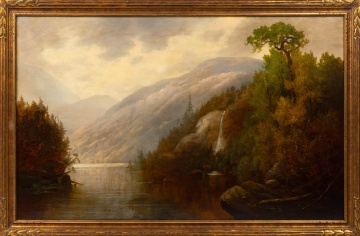 William Ongley (American/British, 1836-1890) Landscape with Falls