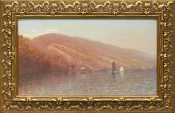 John Dodgson Barrow (American, 1824-1906) "Sunset on Skaneateles Lake"