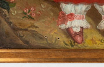 American School Folk Art Portrait of A Young Girl, 1840