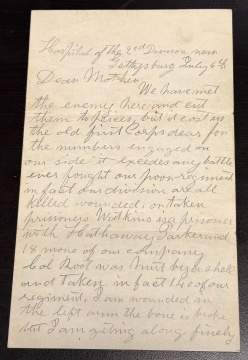 Three Gettysburg Soldier Letters, 1862-1863