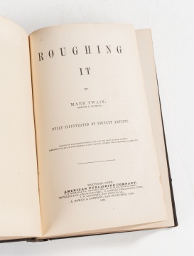Roughing It by Mark Twain, First American Edition, Later State, 1872
