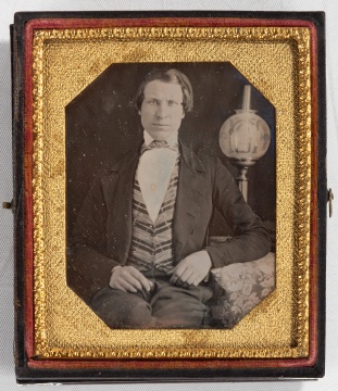 Daguerreotype of a Gentleman with Astral Lamp