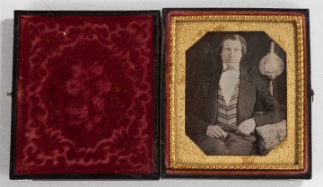 Daguerreotype of a Gentleman with Astral Lamp