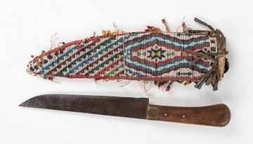 Plateau or Northern Plains Indian Beaded Knife Sheath