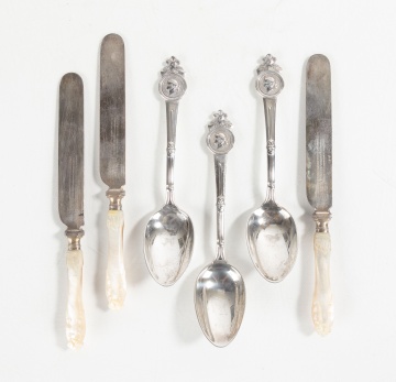 President Ulysses S. Grant Sterling Silver Spoons & Presentation Luncheon Knives