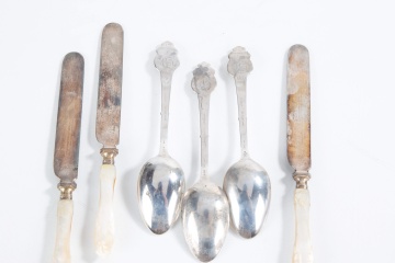 President Ulysses S. Grant Sterling Silver Spoons & Presentation Luncheon Knives