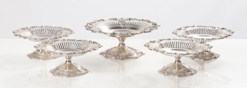 Black Starr & Frost Suite of Sterling Silver Compotes / Tazzas
