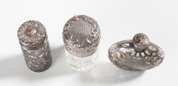 Sterling Silver Overlay Perfume, Cologne, & Makeup Containers