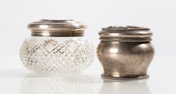 Sterling Silver, Enamel, & Cut Crystal Dresser Boxes
