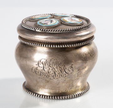 Sterling Silver, Enamel, & Cut Crystal Dresser Boxes