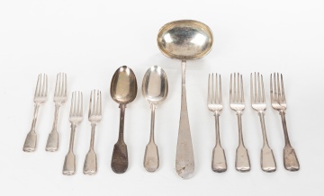 English Coin Silver Flatware & Ladle
