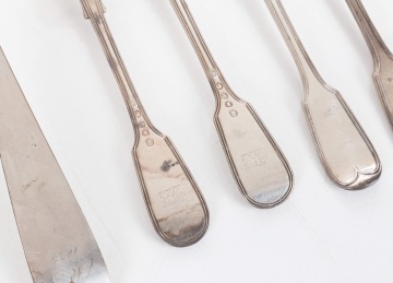 English Coin Silver Flatware & Ladle