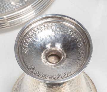American Sterling Silver Footed Cups & Saucers