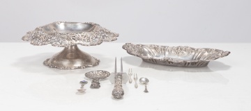 Sterling Silver Vide Poche & Reticulated Centerpiece with Serving Pieces