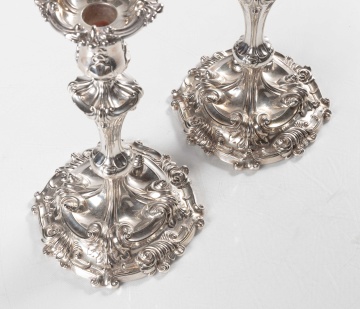 Pair of Tiffany & Co. Silver Soldered Candlesticks