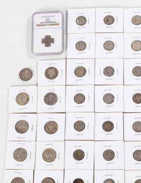 Barber, Standing Liberty, Washington Silver Quarters & Mercury, Barber Silver Dimes