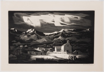 Doel Reed (American, 1895-1985) "Picuris Pueblo Winter"