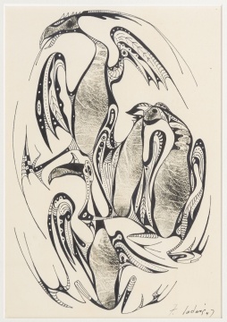 Fred Ladwig (American, Rochester, New York, 1912-1995) Stylized Birds