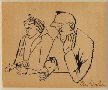 Ben Shahn (Lithuanian-American, 1898-1969) "Worrisome Couple"