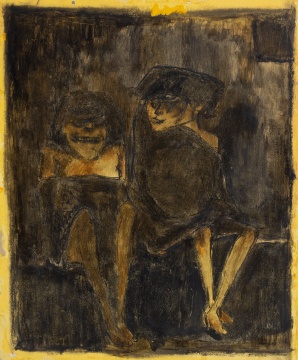 Jose Luis Cuevas (Mexican, 1934-2017) "Dos Muchachas"