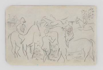 Raoul Dufy (French, 1877-1953) Drawing of Horses & Riders